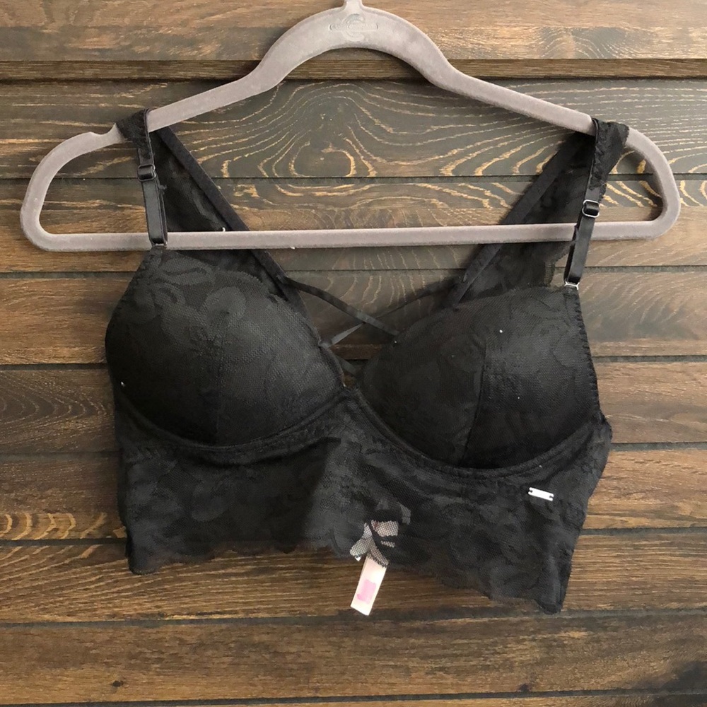 PINK Bralette Black